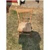 Image 1 : Wooden Spindle Back Chair with Turned Legs, 37 Inch Height
