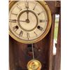 Image 3 : Wood Mantel Clock with Pendulum and Brass Details 24 Inch