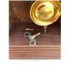 Image 4 : Wood Mantel Clock with Pendulum and Brass Details 24 Inch