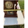 Image 7 : Wood Mantel Clock with Pendulum and Brass Details 24 Inch