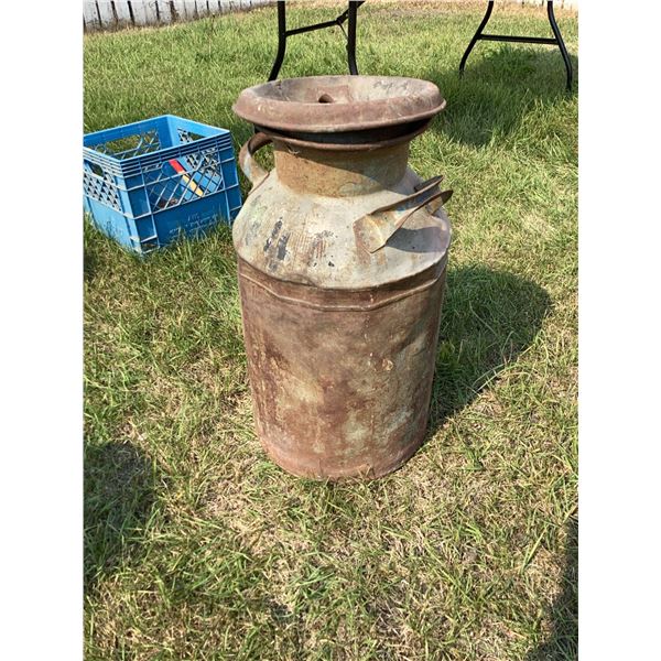 Metal Milk Can With Handles and Removable Lid