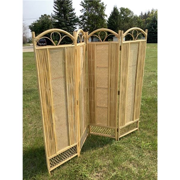 Wicker and Rattan 3-Panel Folding Room Divider Screen 72" x 18"