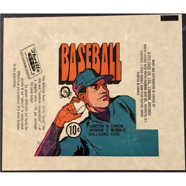 1972 O-PEE-CHEE BASEBALL WRAPPER