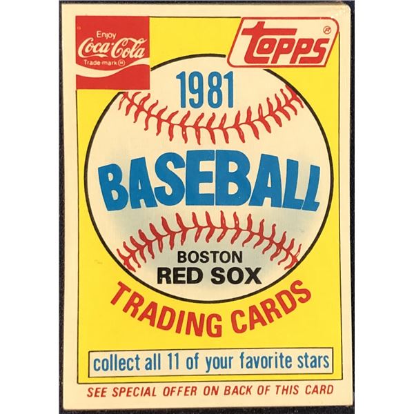 1981 TOPPS COCA COLA BOSTON RED SOX CELLO PACK