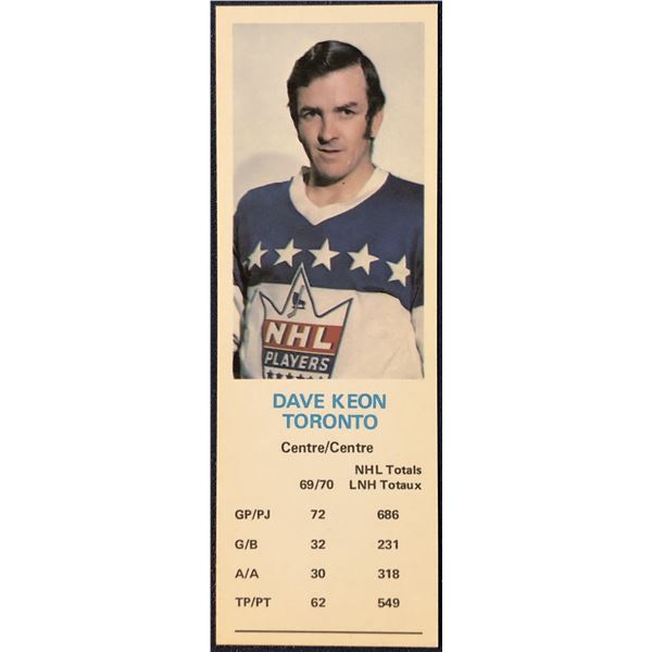 1970-71 DAD'S COOKIES NHL DAVE KEON (HOF)