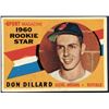Image 1 : 1960 TOPPS GREY BACKS DON DILLARD ROOKIE CARD