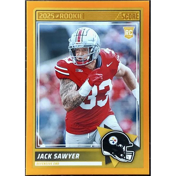 2025 PANINI SCORE ORANGE PARALLEL JACK SAWYER ROOKIE CARD