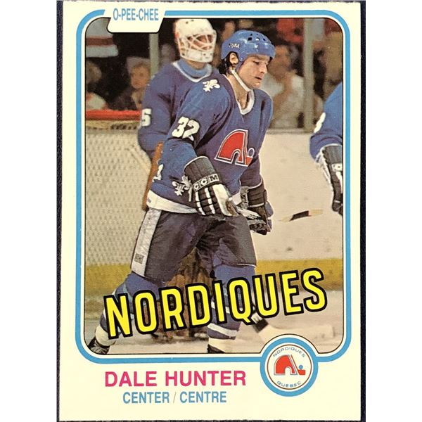 1981-82 O-PEE-CHEE DALE HUNTER ROOKIE CARD