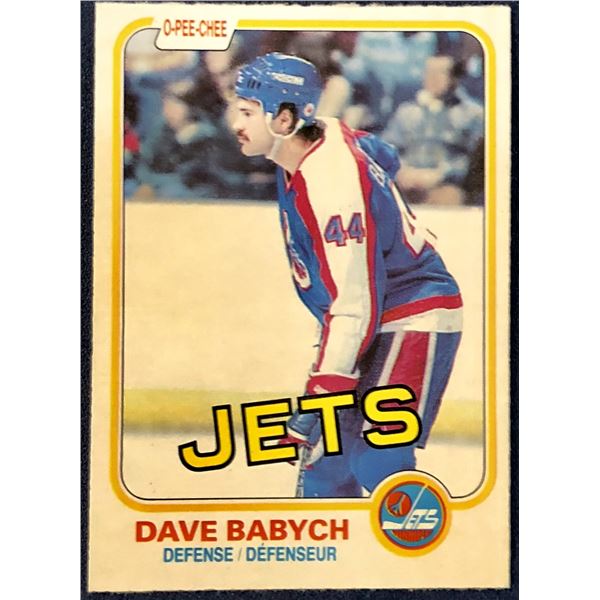 1981-82 O-PEE-CHEE DAVE BABYCH ROOKIE CARD
