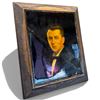 Image 3 : Joseph Hilpert Portrait on Ceramic Tile in Heavy Bronze Frame, Yugoslavian-Canadian Artist