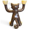Image 3 : Michelle Allen Cat Candelabra Sculpture 11" Tall