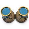 Image 4 : Pair of Chinese Cloisonné Vases w Floral & Bird Design 5" Tall