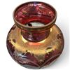 Image 3 : Impressive Bohemian Latticed & Gold Overlay Red Glass Vase - 14" Tall x 10" diameter