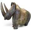 Image 1 : Soapstone Rhinoceros Sculpture, 11" Tall, in the Style of Contemporary Artist Nichola Theakston