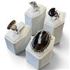 Image 1 : 4 New Rings * all stamped .925 * (Onyx, Brown & Fire Opal, Banded Agate & Crystal)  Longest ring  is