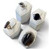 Image 2 : 4 New Rings * all stamped .925 * (Onyx, Brown & Fire Opal, Banded Agate & Crystal)  Longest ring  is