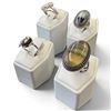Image 1 : 4 New Rings * all stamped .925 * (Banded Fluorite, Quartz Crystal, Abalone, &  Dendritic Agate ) Lon