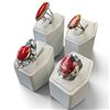 Image 1 : 4 New Rings * all stamped .925 * (Red Coral, Pink Oyster Turquoise, Mosaic, & Red Jasper) Longest ri