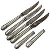 Image 1 : 4 Sterling Handled 6.5" Fruit Knives & 2 Extra Handles - Individual handles weigh: 5.8 grams for an