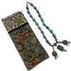 Image 1 : Vintage 22" Turkish Turquoise Necklace with 3" Drops (sterling clasp with brass & silver-tone spacer