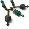Image 2 : Vintage 22" Turkish Turquoise Necklace with 3" Drops (sterling clasp with brass & silver-tone spacer