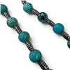 Image 3 : Vintage 22" Turkish Turquoise Necklace with 3" Drops (sterling clasp with brass & silver-tone spacer