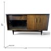 Image 2 : Mid-Century Modern Wooden Sideboard w Wood & Glass Doors 54x17.5x31"