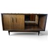 Image 5 : Mid-Century Modern Wooden Sideboard w Wood & Glass Doors 54x17.5x31"