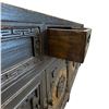 Image 6 : Antique Chinese Black Wooden Sideboard w Floral Door Panels 70.5x17x37"