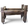 Image 1 : Large Rustic Hand Hewn Wood Livestock Manger on Casters 48.5x24.5x37"