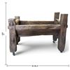 Image 2 : Large Rustic Hand Hewn Wood Livestock Manger on Casters 48.5x24.5x37"