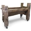 Image 4 : Large Rustic Hand Hewn Wood Livestock Manger on Casters 48.5x24.5x37"
