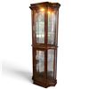 Image 1 : Tall Wooden Display Cabinet w Glass Panels & Lighting 27.5x12.5x60"