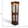 Image 3 : Tall Wooden Display Cabinet w Glass Panels & Lighting 27.5x12.5x60"
