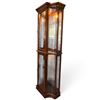 Image 4 : Tall Wooden Display Cabinet w Glass Panels & Lighting 27.5x12.5x60"