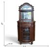 Image 2 : Mahogany Server with Mirrored Top, Drawer, Glass-Door Wine Rack and Side" Shelving, 32x19x72