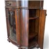 Image 7 : Mahogany Server with Mirrored Top, Drawer, Glass-Door Wine Rack and Side" Shelving, 32x19x72