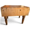 Image 4 : Antique Wooden Butcher Block Table w Turned Legs 36x24x30"