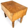 Image 6 : Antique Wooden Butcher Block Table w Turned Legs 36x24x30"