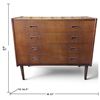 Image 2 : Mid-Century Modern Teak Five-Drawer Dresser with Integrated Recessed Pulls, 37x16.5x32 in