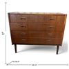 Image 2 : Mid-Century Modern Teak Five-Drawer Dresser with Integrated Recessed Pulls, 37x16.5x32 in