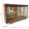 Image 2 : Mid-Century Wood Display Cabinet with Sliding Glass Doors & Shelf (43 x 28 x 10 in.)