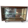 Image 4 : Mid-Century Wood Display Cabinet with Sliding Glass Doors & Shelf (43 x 28 x 10 in.)