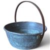 Image 1 : Antique Copper Cauldron w Iron Handle 16" Diameter