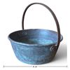 Image 2 : Antique Copper Cauldron w Iron Handle 16" Diameter