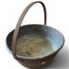 Image 3 : Antique Copper Cauldron w Iron Handle 16" Diameter