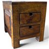 Image 1 : Small Solid-Wood Tabletop Curio Chest with Two Drawers and Cut-Out Pulls, 10x12.25x12.5 in