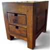 Image 4 : Small Solid-Wood Tabletop Curio Chest with Two Drawers and Cut-Out Pulls, 10x12.25x12.5 in