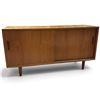 Image 1 : Mid-Century Modern Teak Cabinet with Sliding Door, Drawer and Open Shelving, 54.5x17x28.25 in