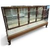 Image 3 : Large Glass Display Case w Wooden Frame & Claw Foot Design 72x41x15"